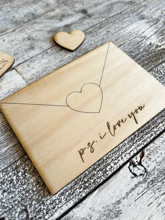 Love Letter Valentine Laser Cut Out Set of 2 or 5