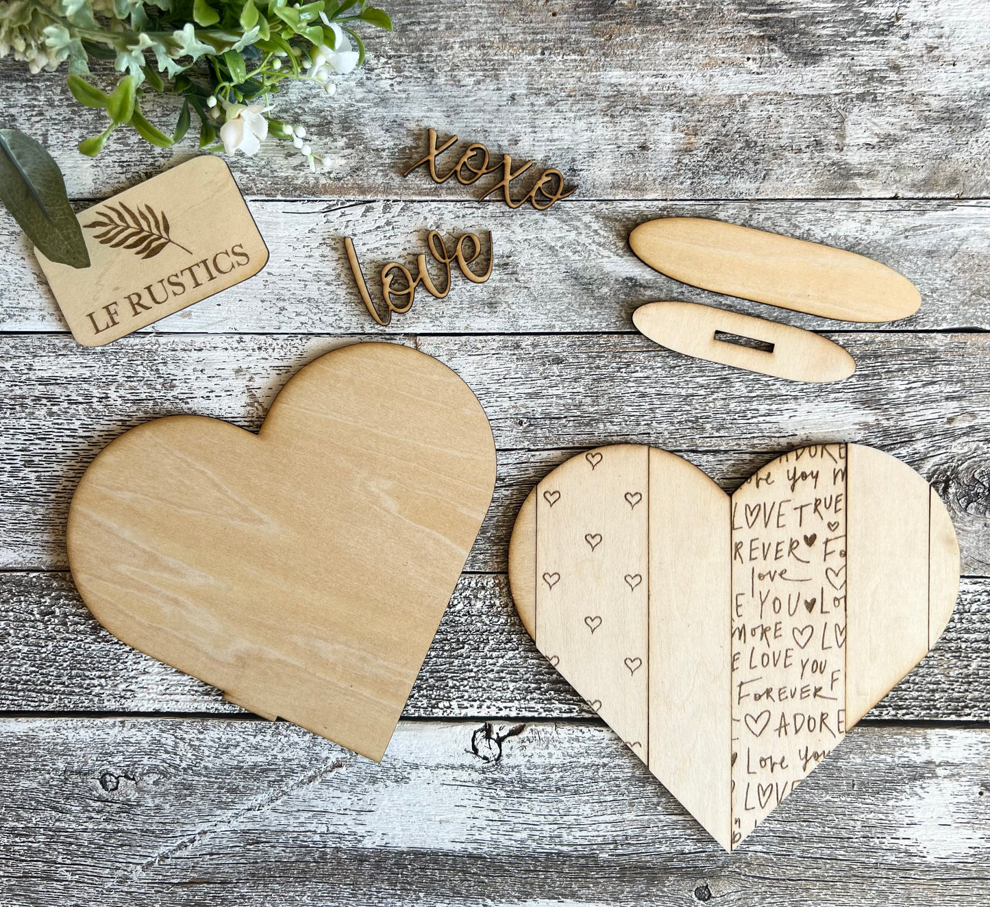 Shiplap Heart Valentine Laser Cut Out