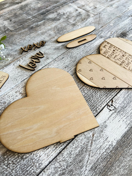 Shiplap Heart Valentine Laser Cut Out