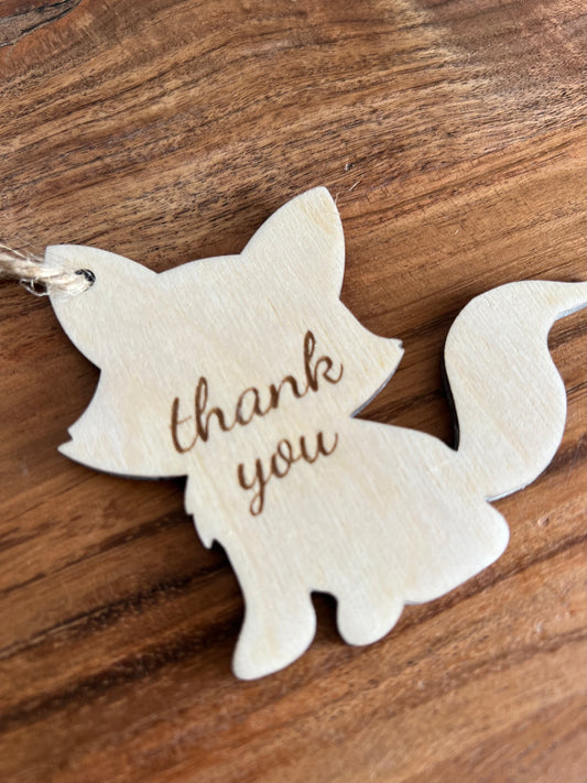 Fox Thank You Tags