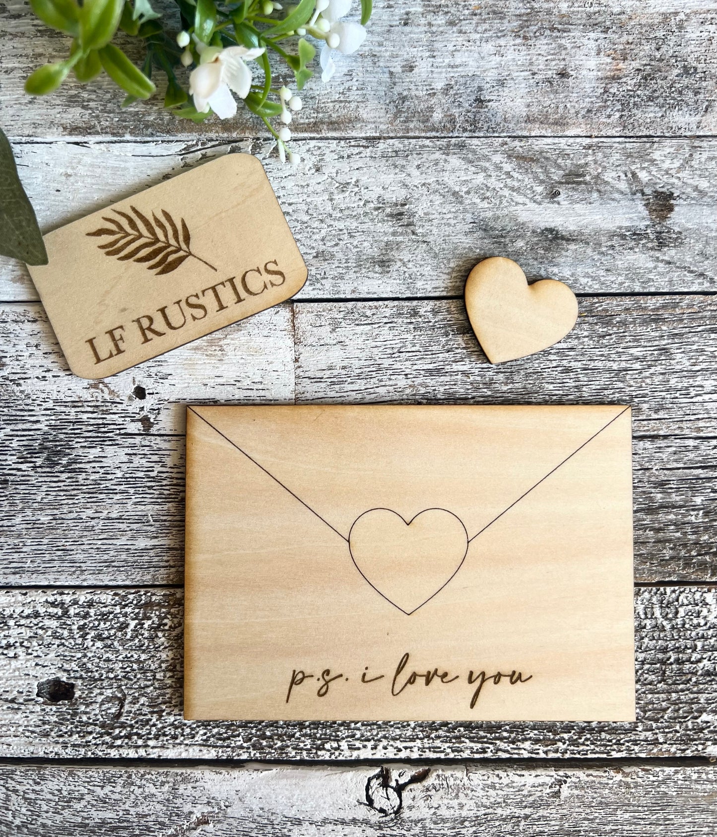 Love Letter Valentine Laser Cut Out Set of 2 or 5