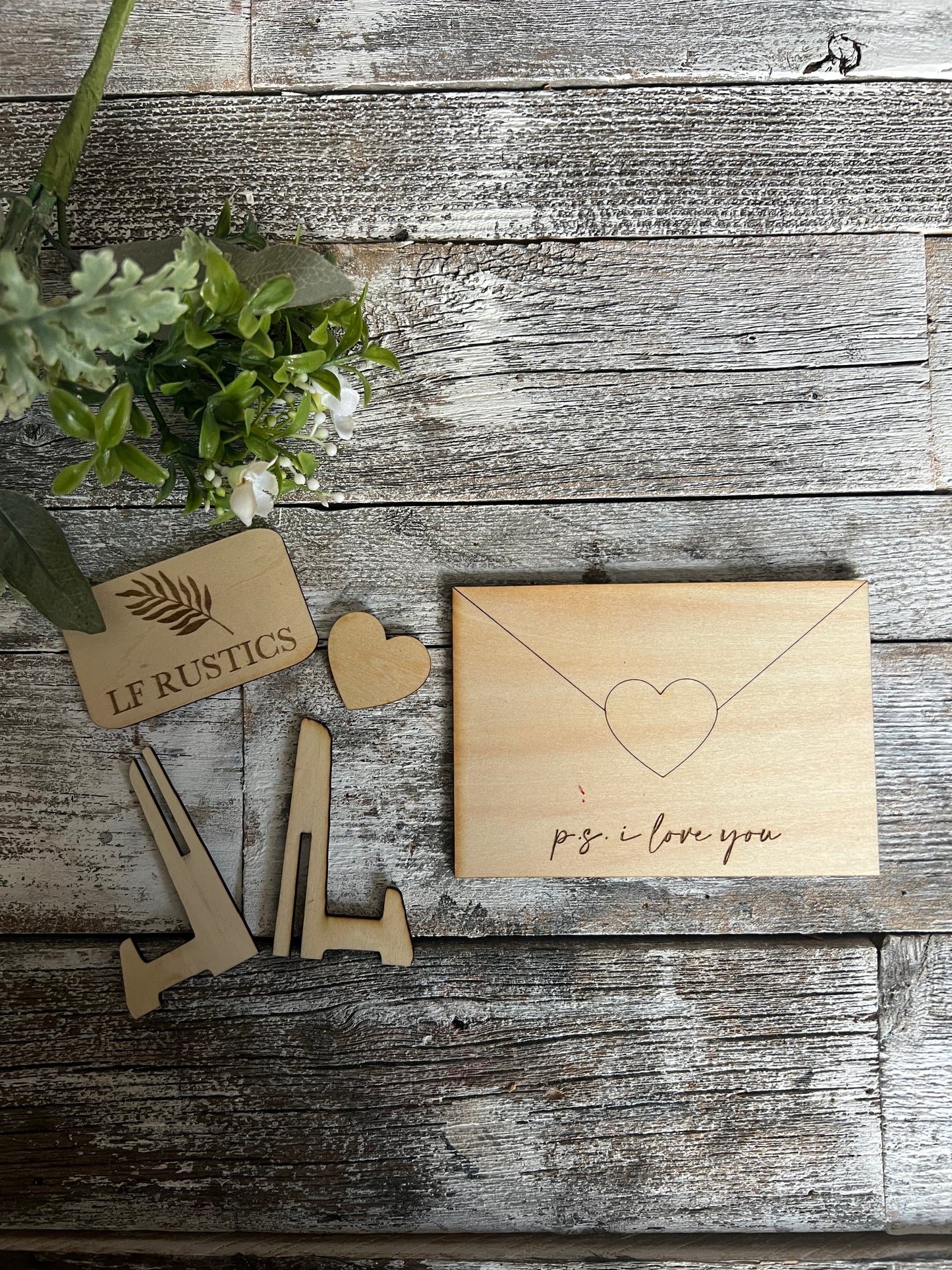 Love Letter Valentine Laser Cut Out Set of 2 or 5