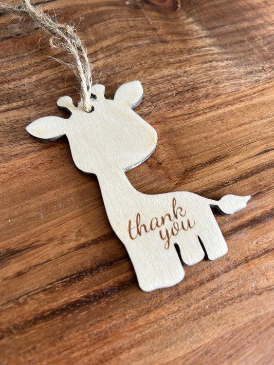 Giraffe Thank You Tags