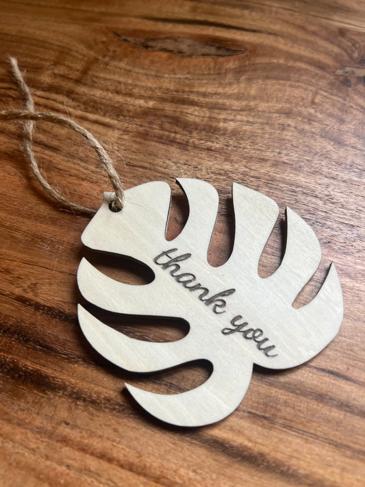 Monstera Leaf Thank You Tag
