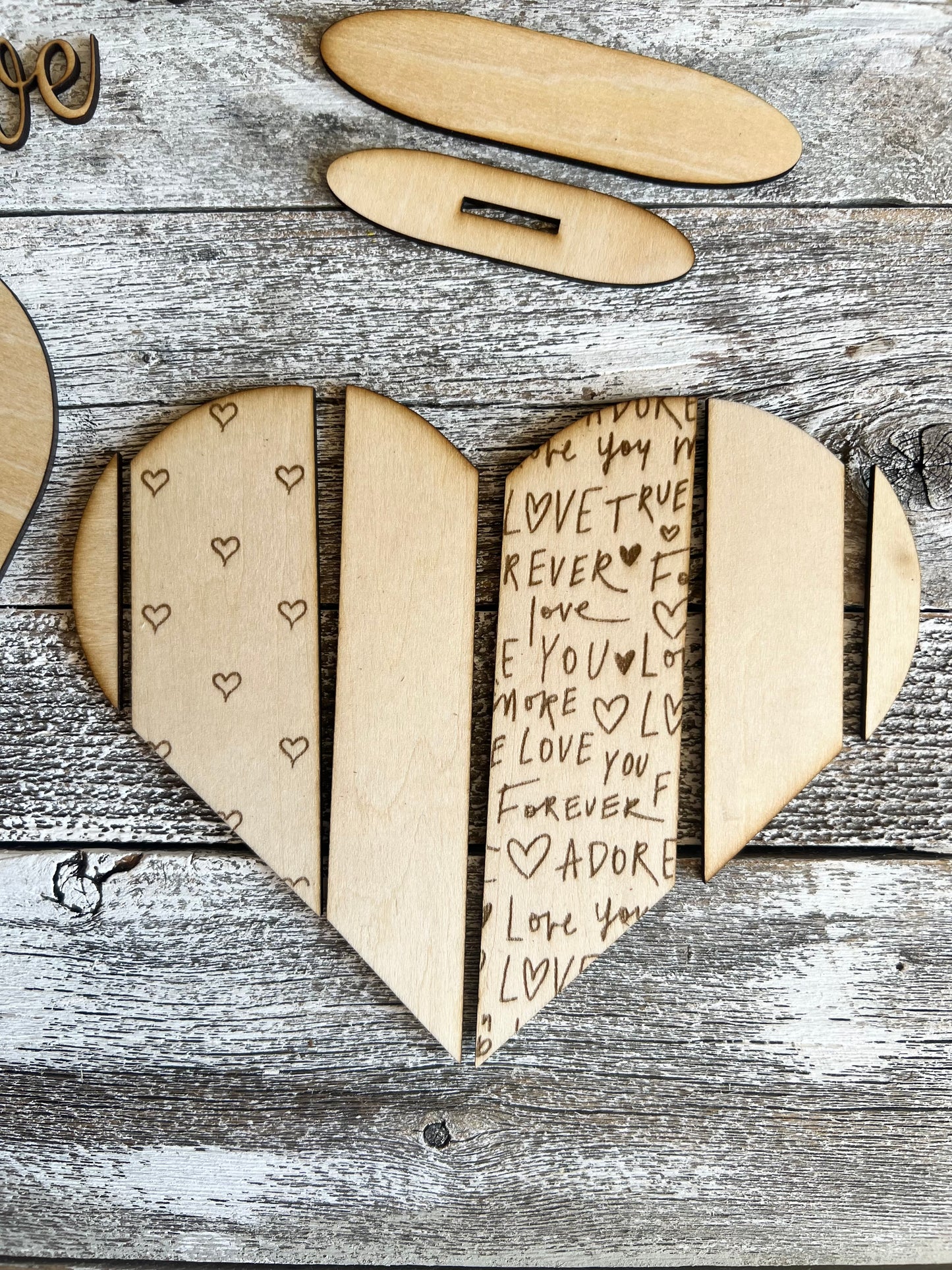 Shiplap Heart Valentine Laser Cut Out