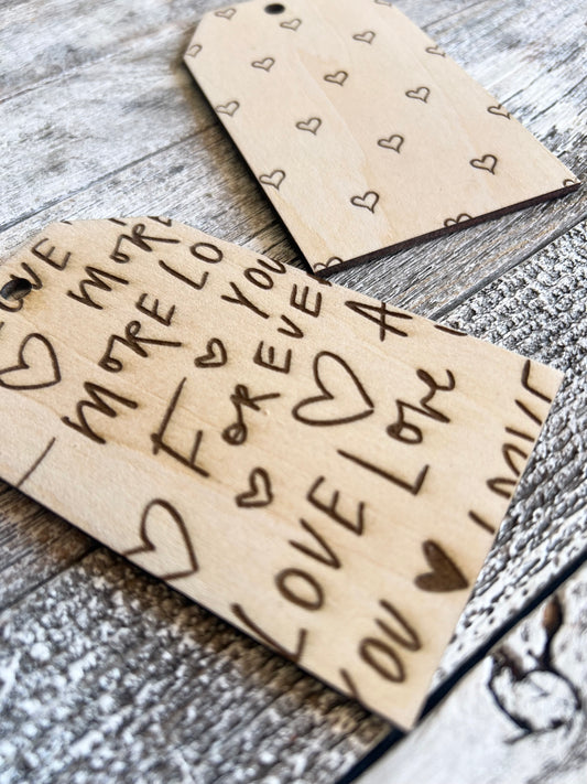 Valentine Tag Laser Cut Out Set of 2