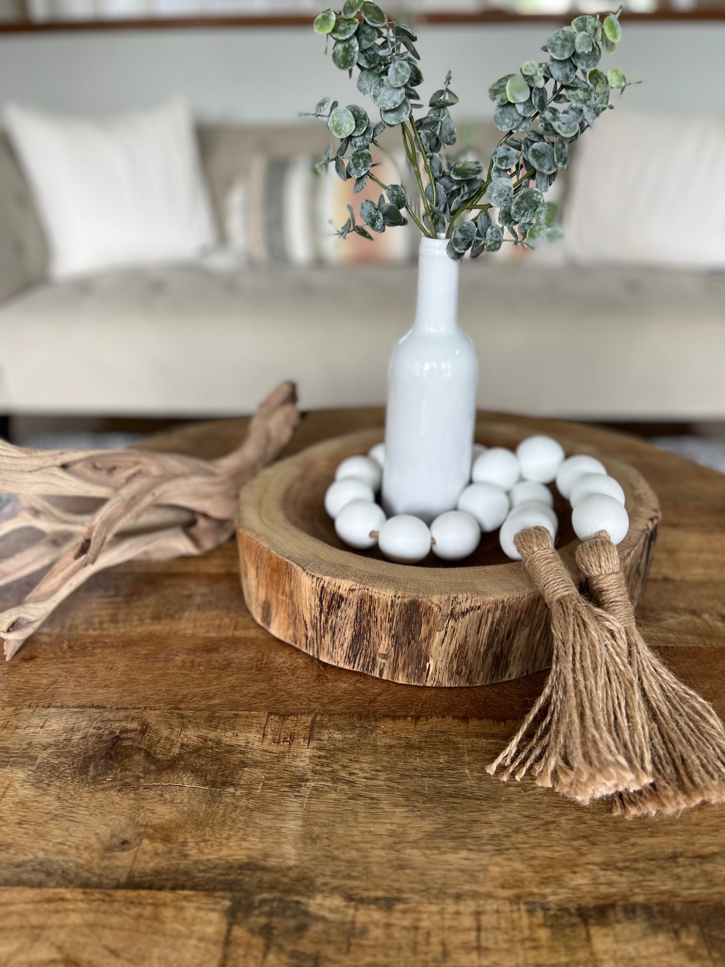 Hand Carved Oak Dough Bowl