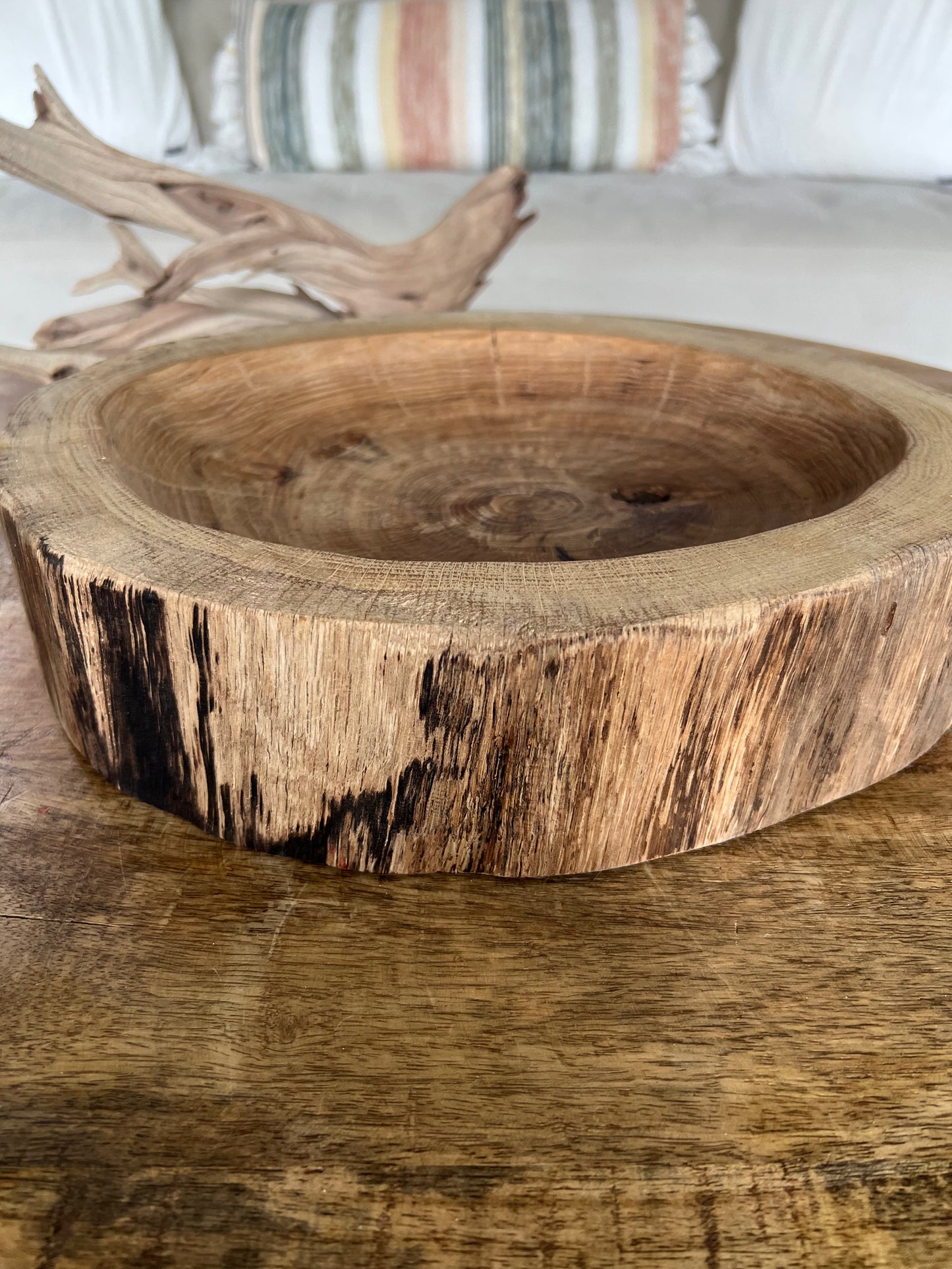 Hand Carved Oak Dough Bowl