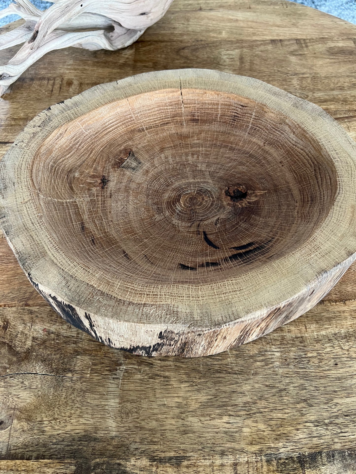 Hand Carved Oak Dough Bowl