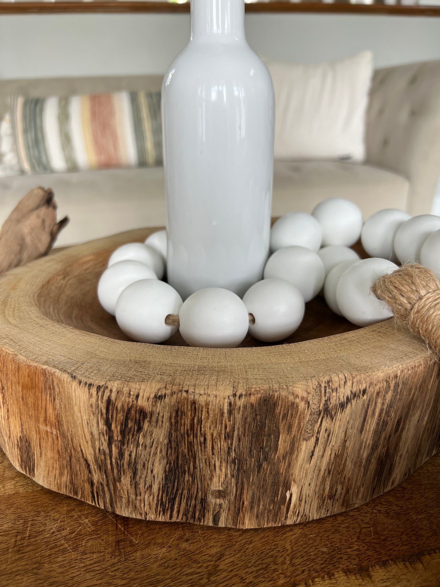 Hand Carved Oak Dough Bowl