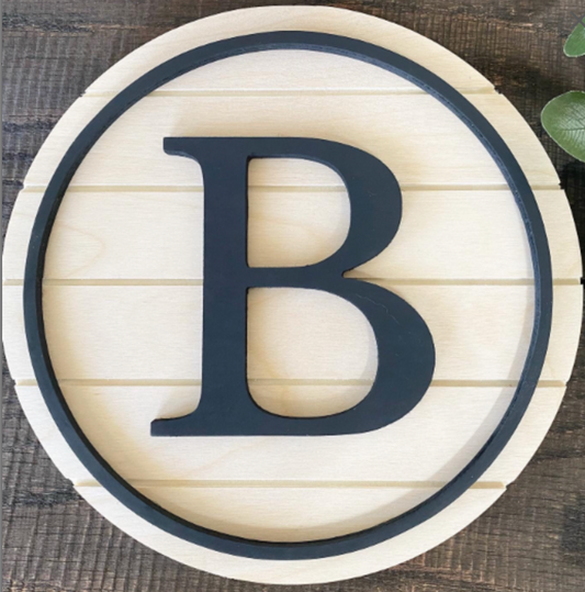 10'' Monogram Shiplap Sign