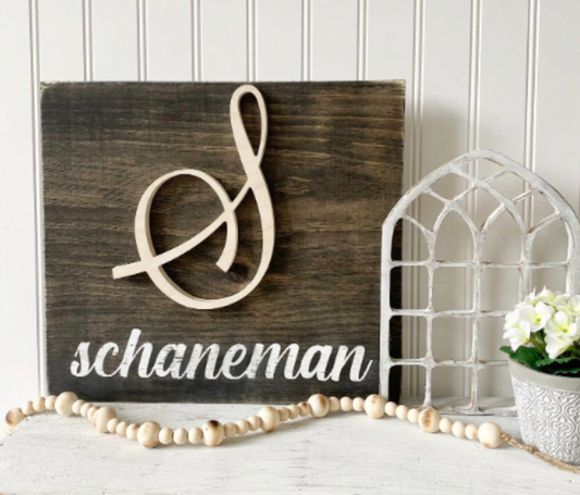 12'' Vintage Family Name Sign