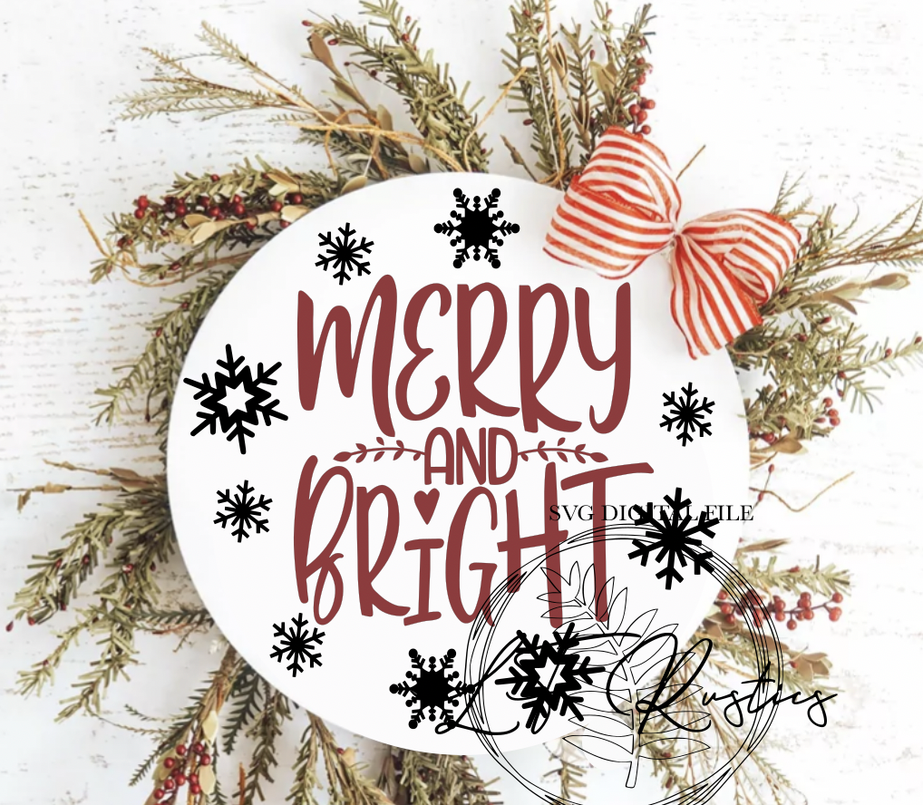 Merry & Bright Digital SVG File