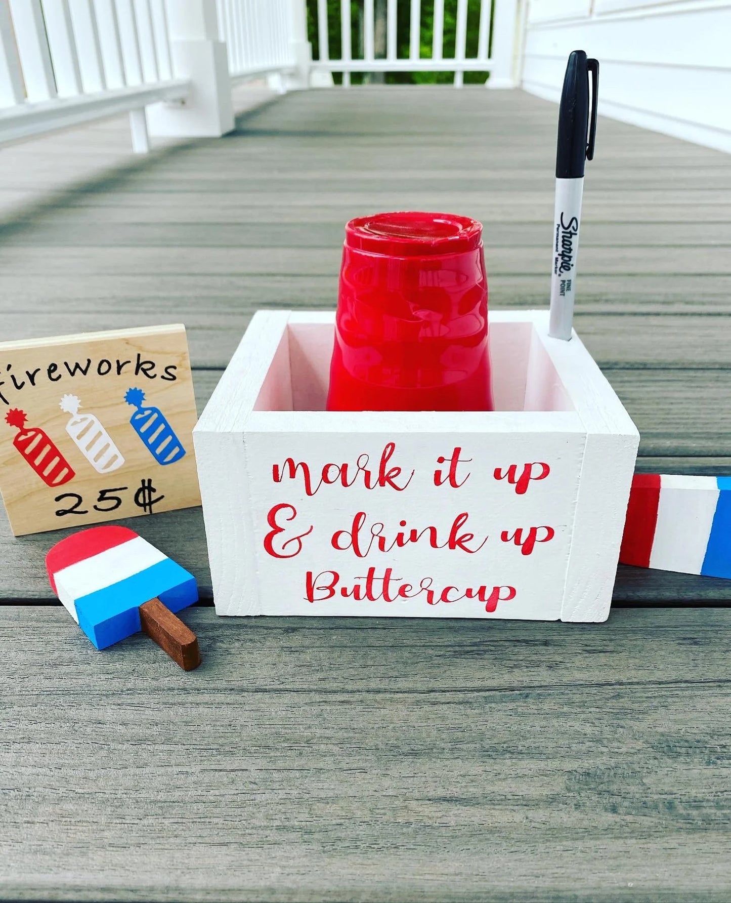 Solo Cup Holder with Marker Hole