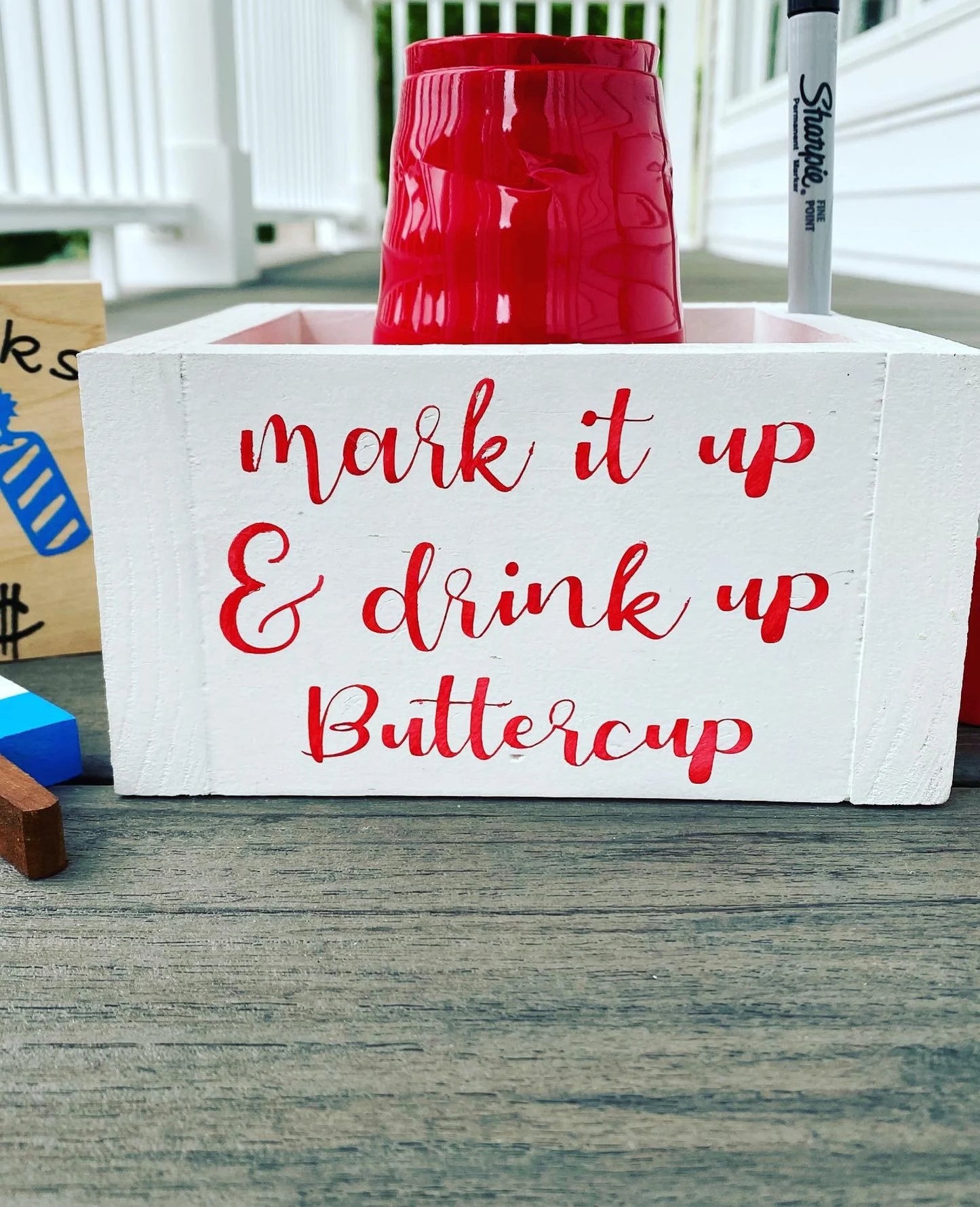 Solo Cup Holder with Marker Hole
