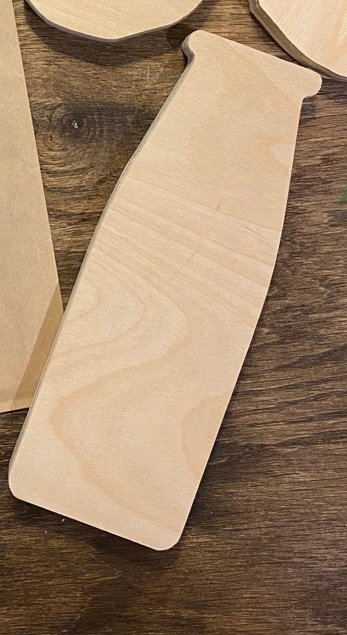 6'' Milk Glass Wood Cut Outs