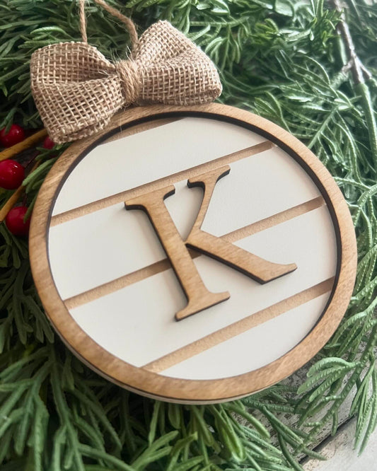 Personalized Monogram Shiplap Ornament