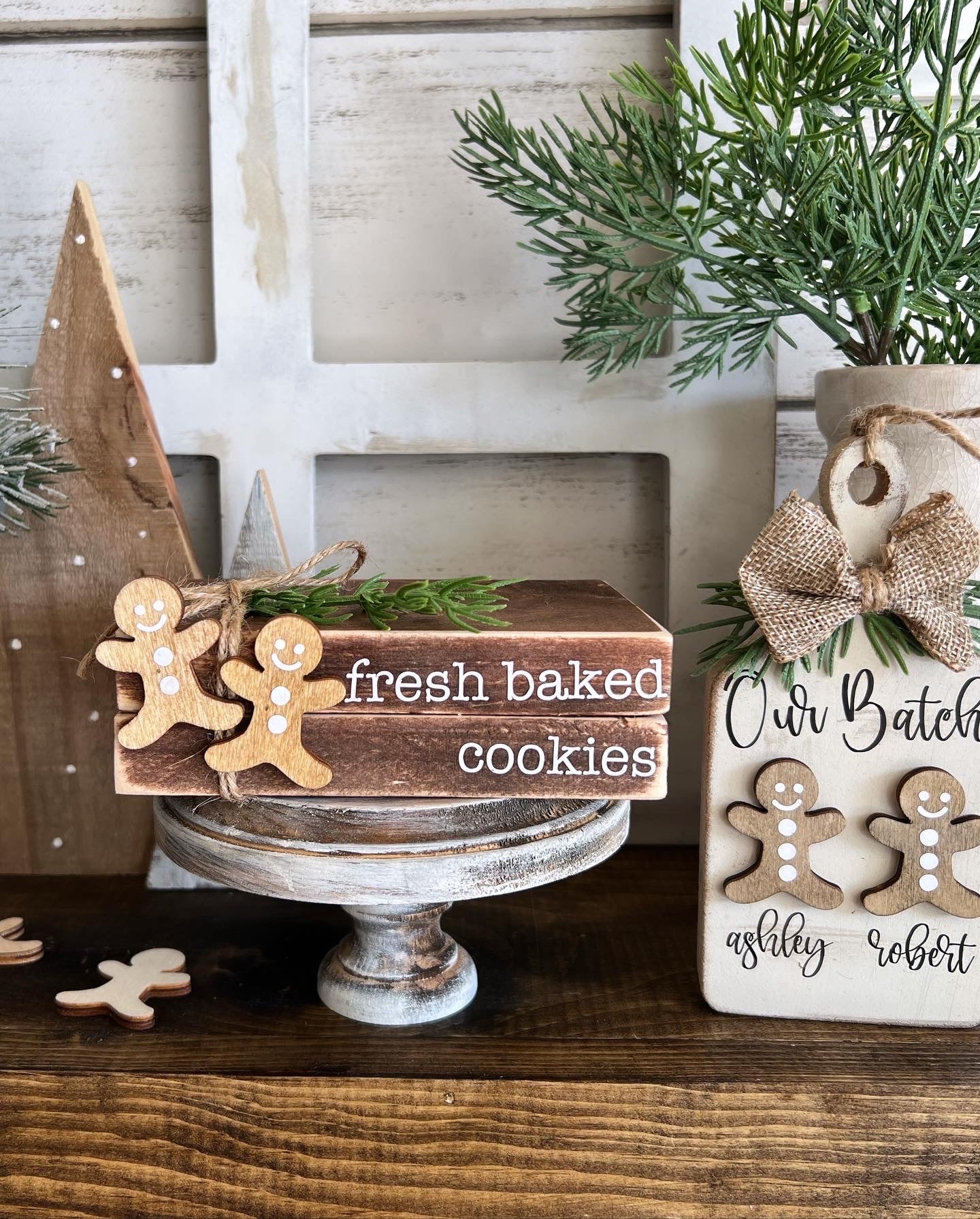 Fresh Baked Cookies Wooden Book Stack