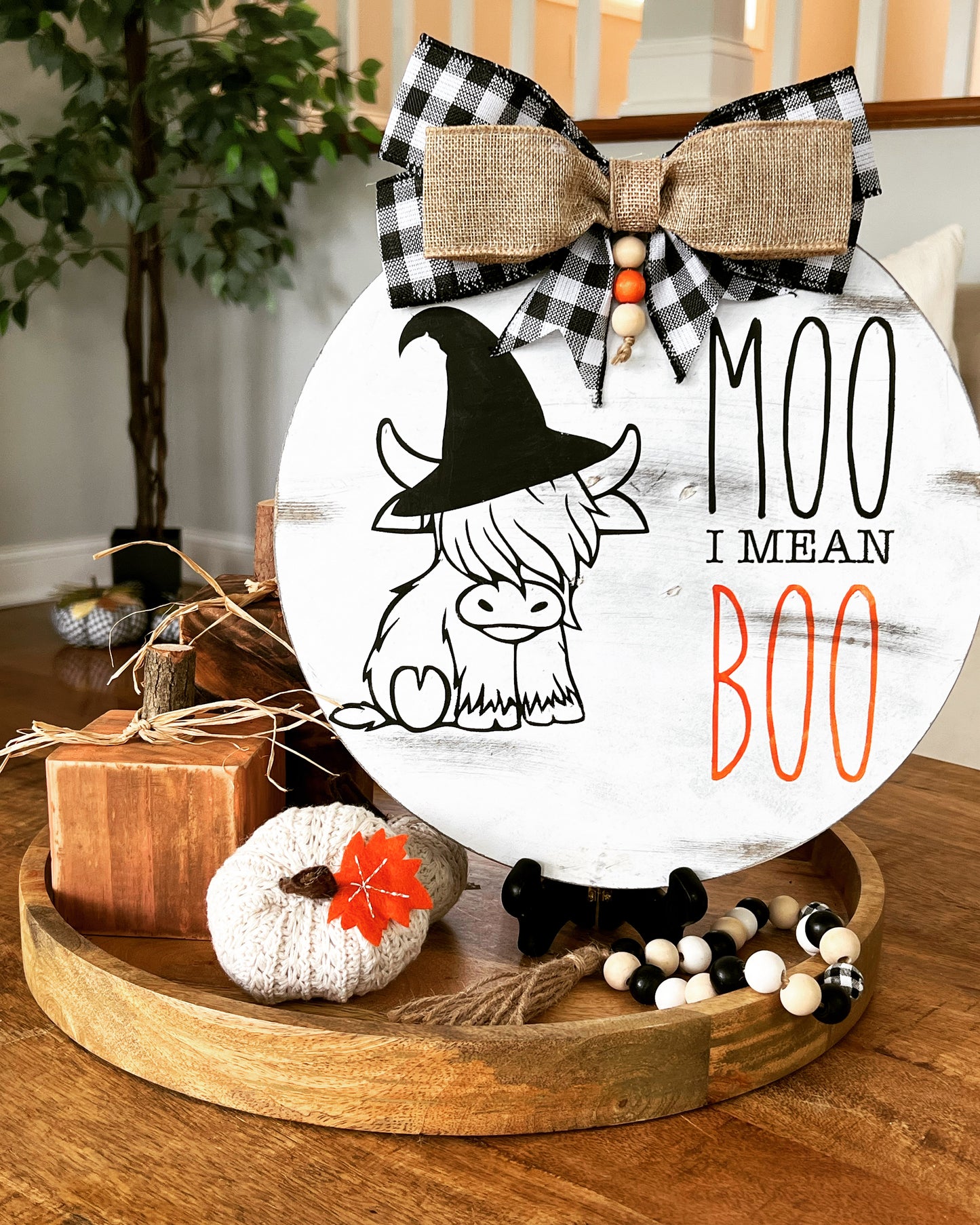 12'' Moo I Mean Boo Cow Sign