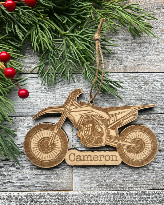 Personalized Motocross Ornament