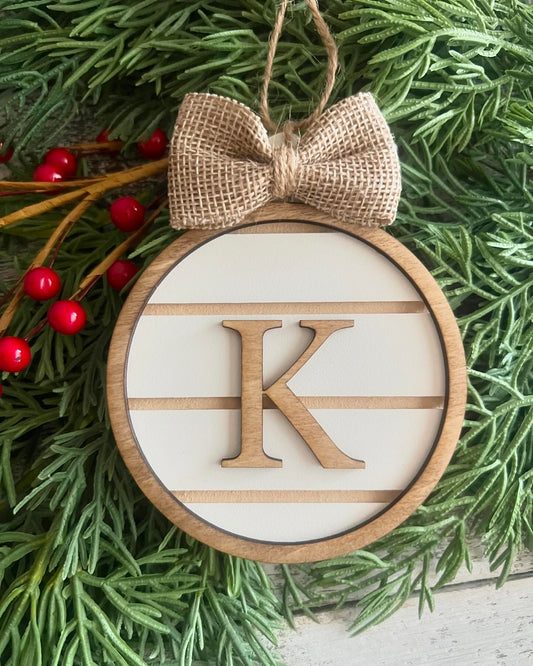 Personalized Monogram Shiplap Ornament