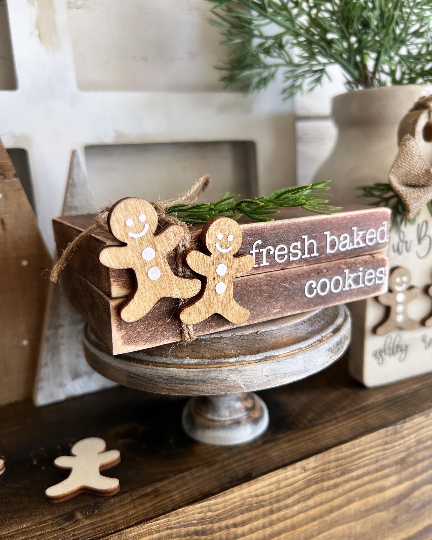 Fresh Baked Cookies Wooden Book Stack