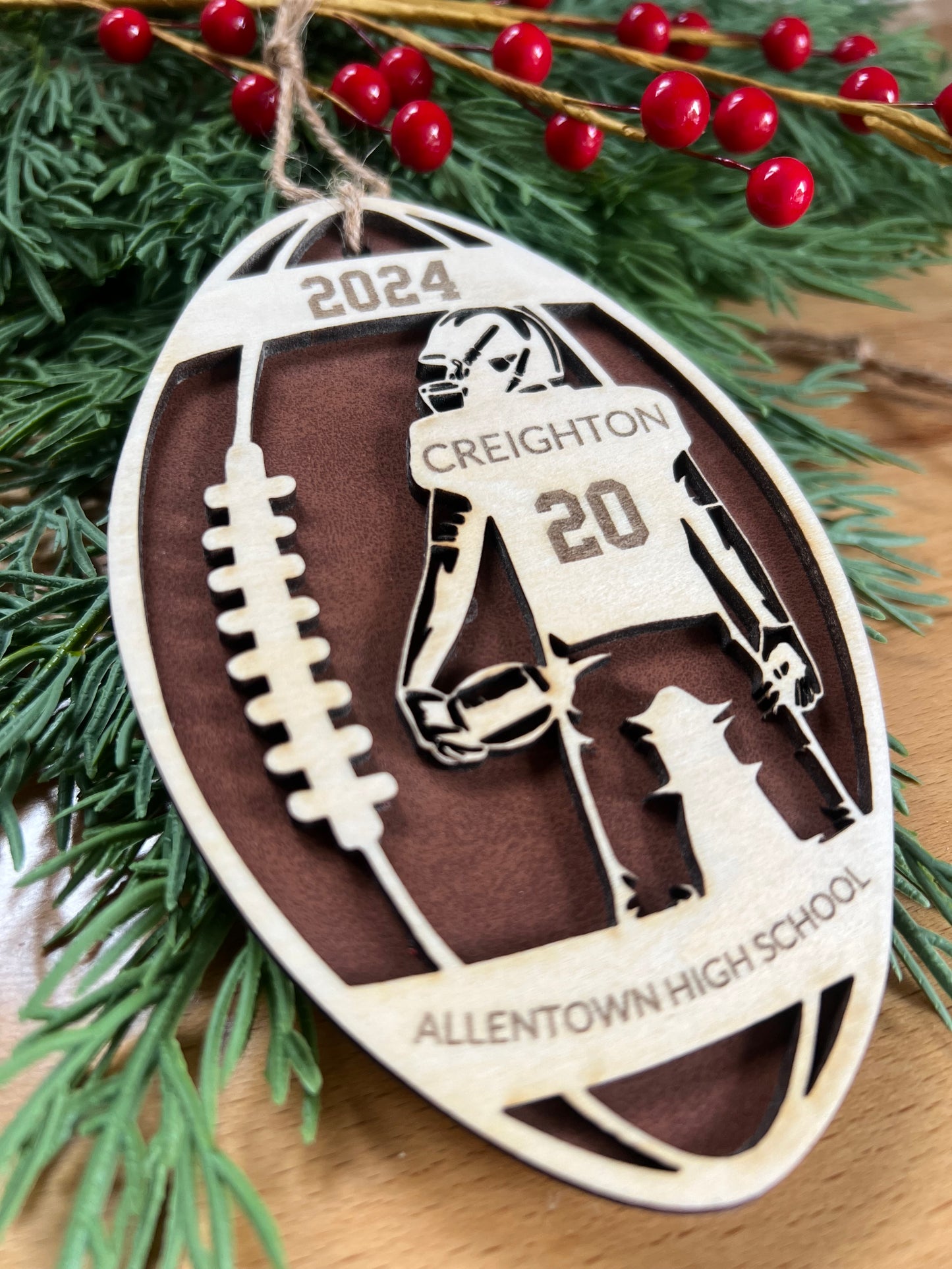 Personalized Football Player Ornament