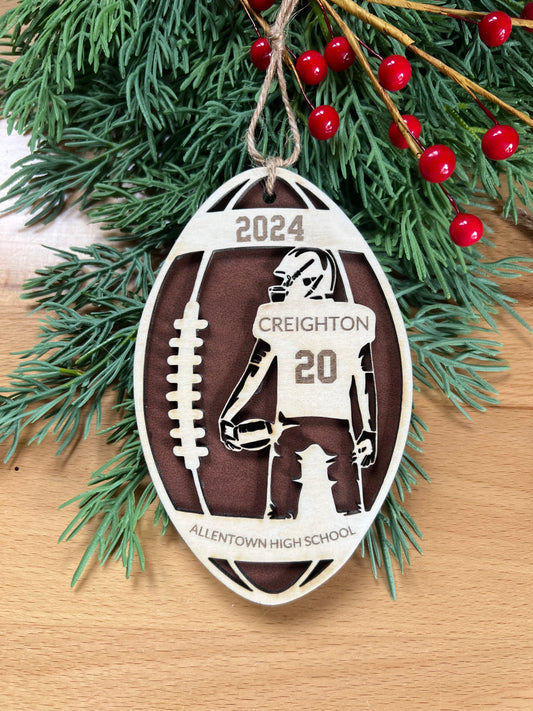 Personalized Football Player Ornament