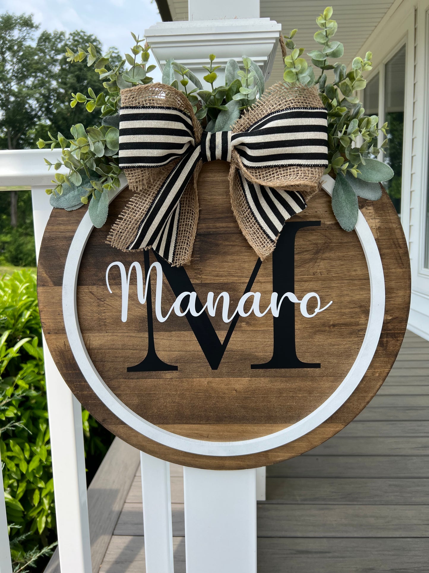 18'' Last Name & Monogram Door Hanger