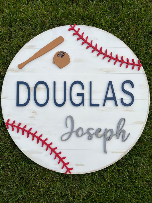 Personalized Baseball Name Sign