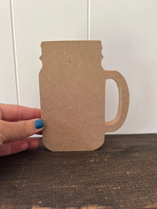 5'' Mason Jar w/ Handle Cut Outs