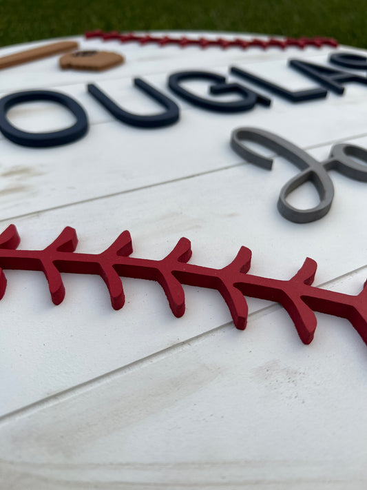 Personalized Baseball Name Sign