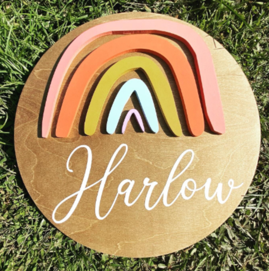 12'' Rainbow Name Sign