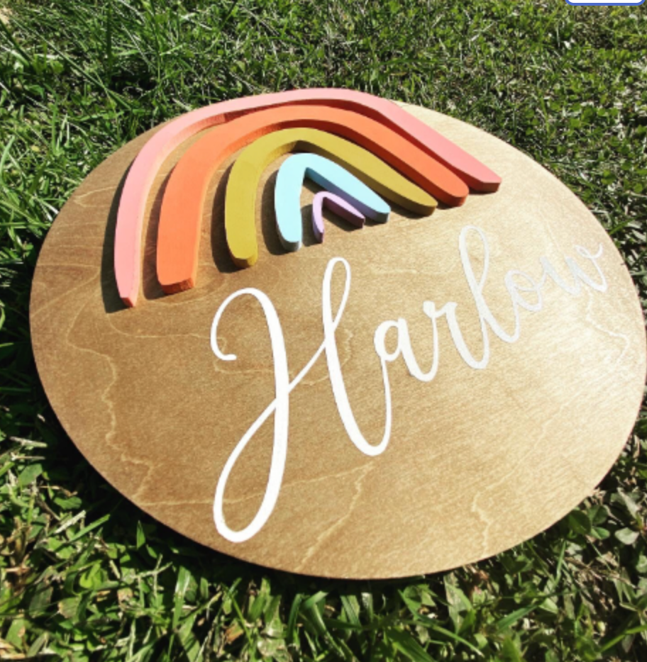 12'' Rainbow Name Sign