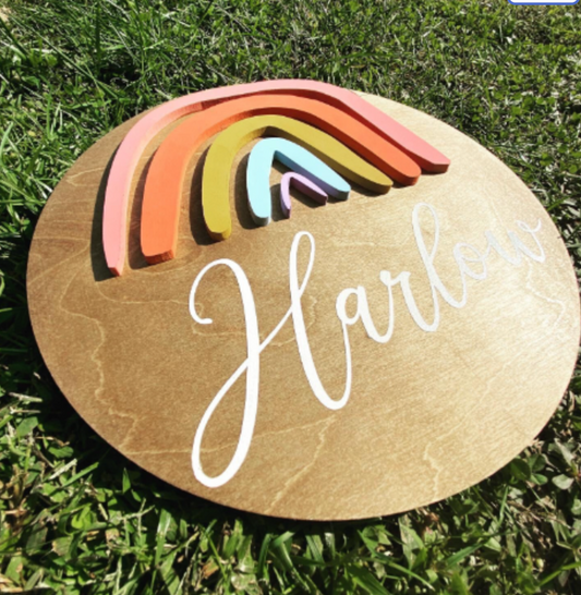 12'' Rainbow Name Sign