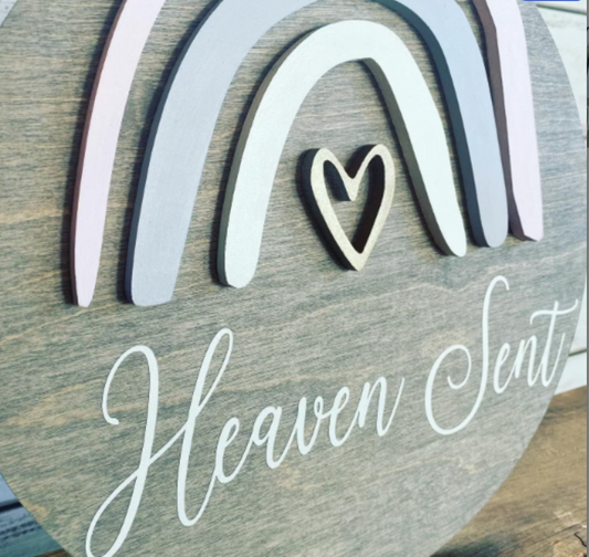 12'' Heaven Sent Rainbow Sign