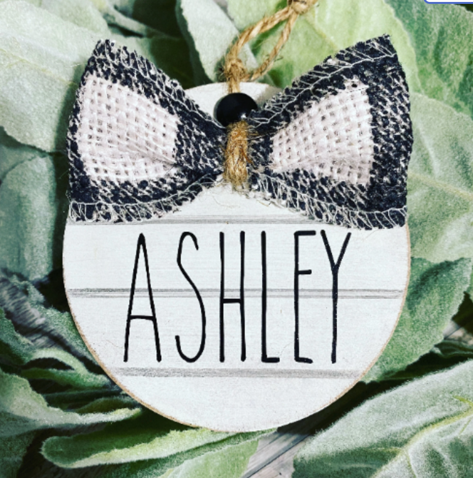 Shiplap Name Ornament