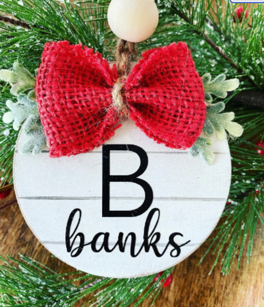 Shiplap Family Name Ornament