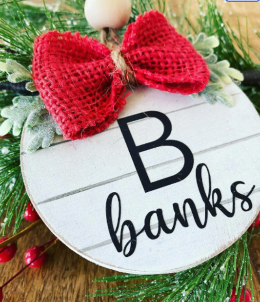 Shiplap Family Name Ornament