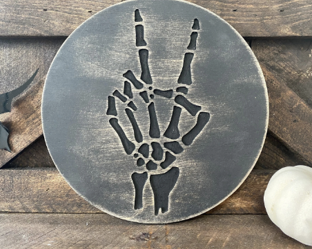 10” Peace Skeleton Hand Sign