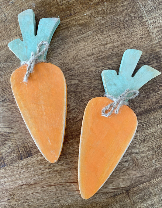 Wooden Carrots Set of 2