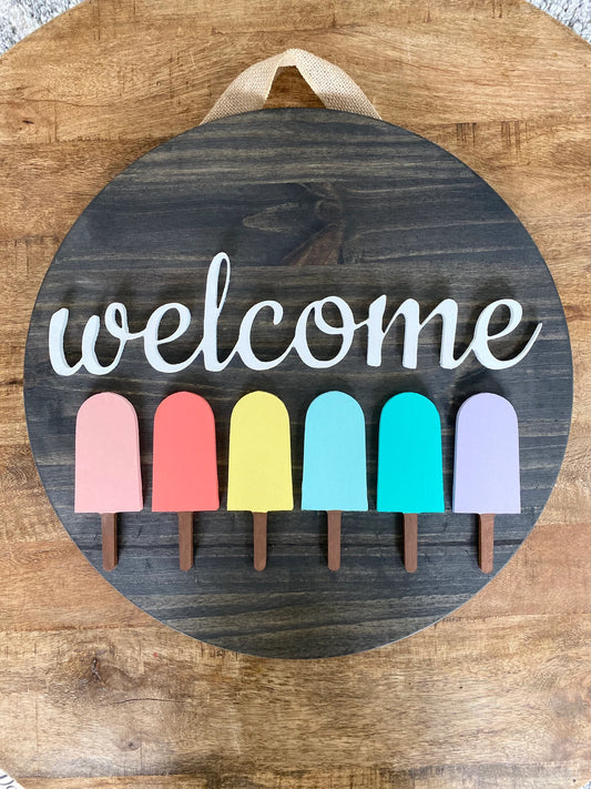 18'' Popsicle Welcome Door Hanger