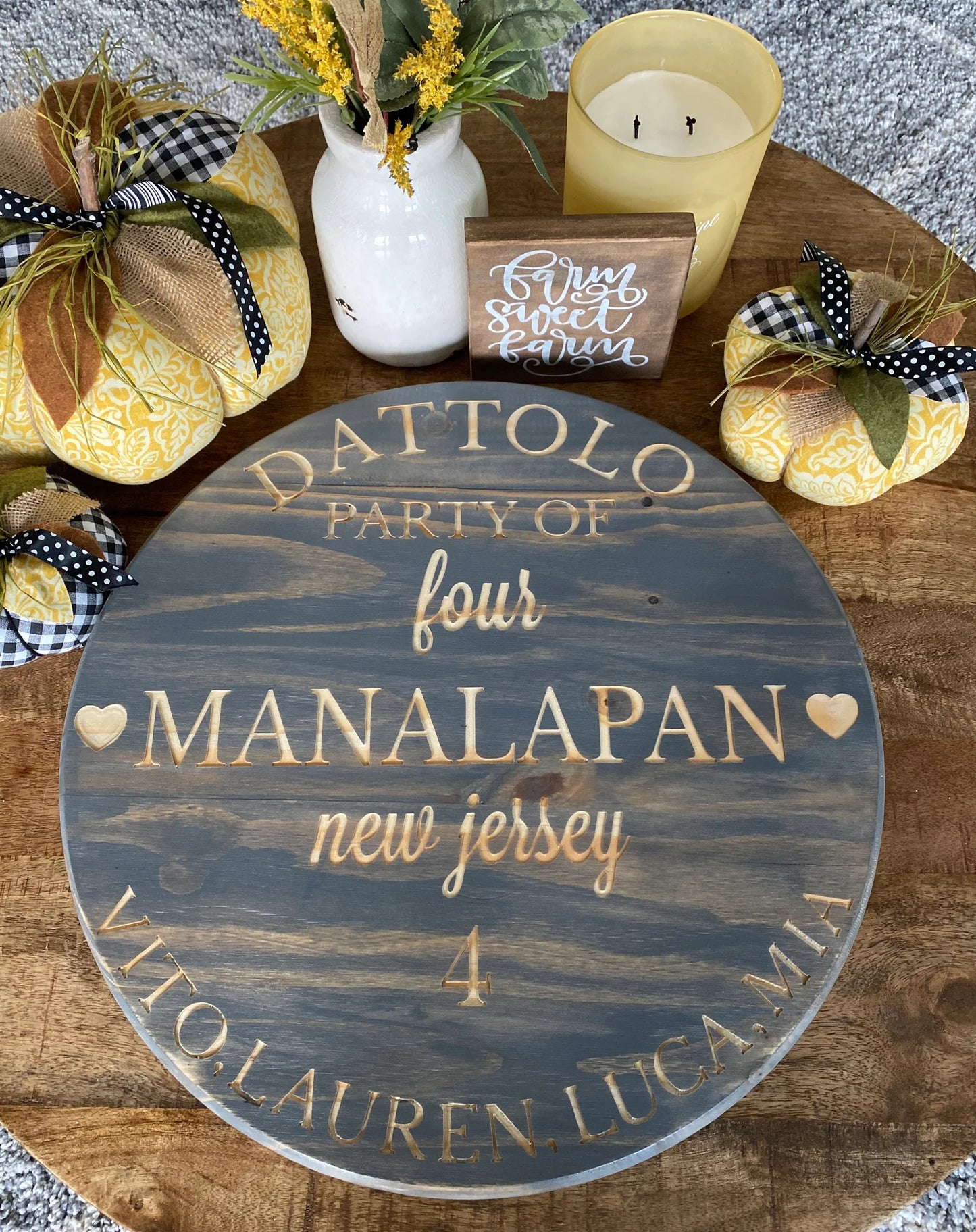 18'' Engraved Lazy Susan