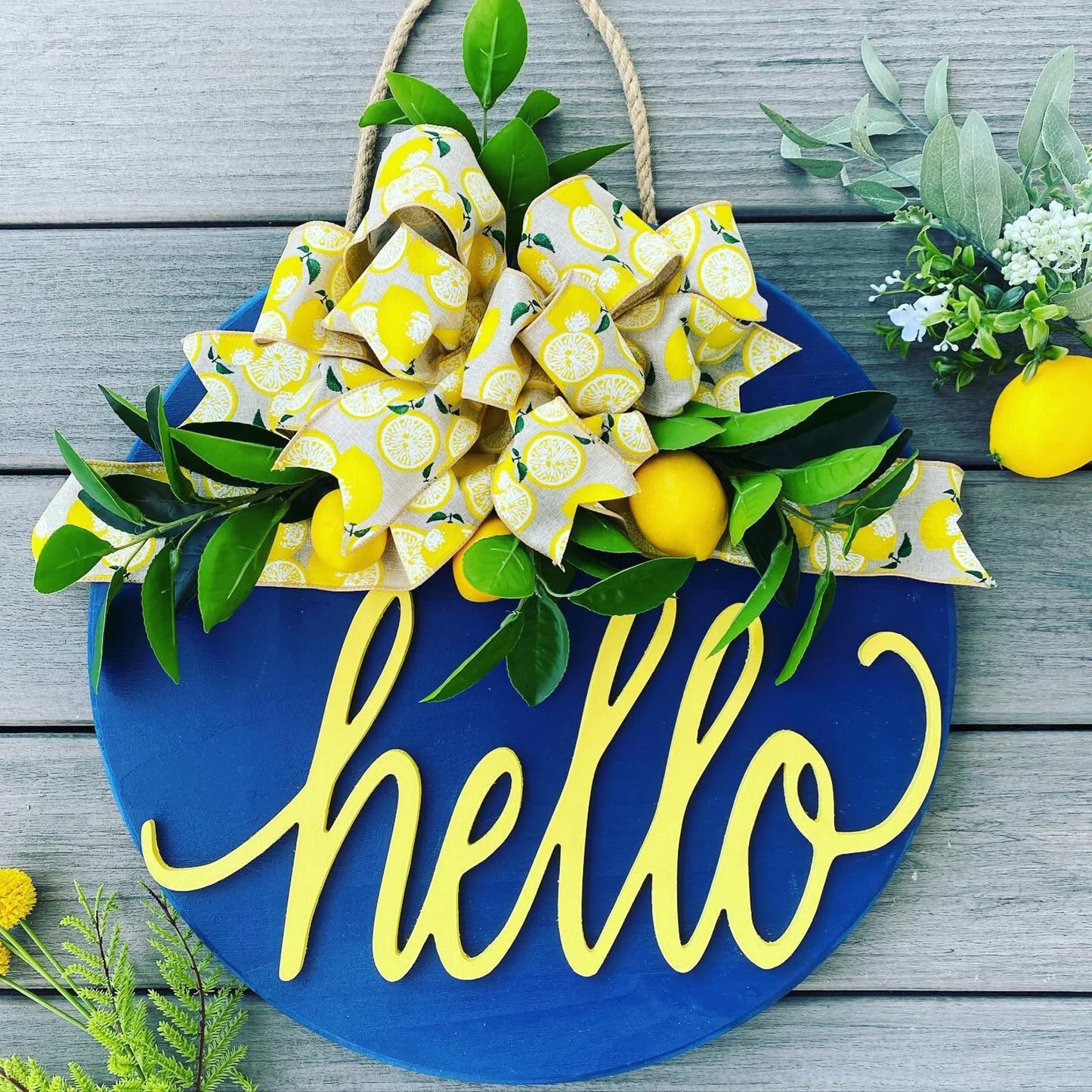 18'' Hello Lemon Door Hanger