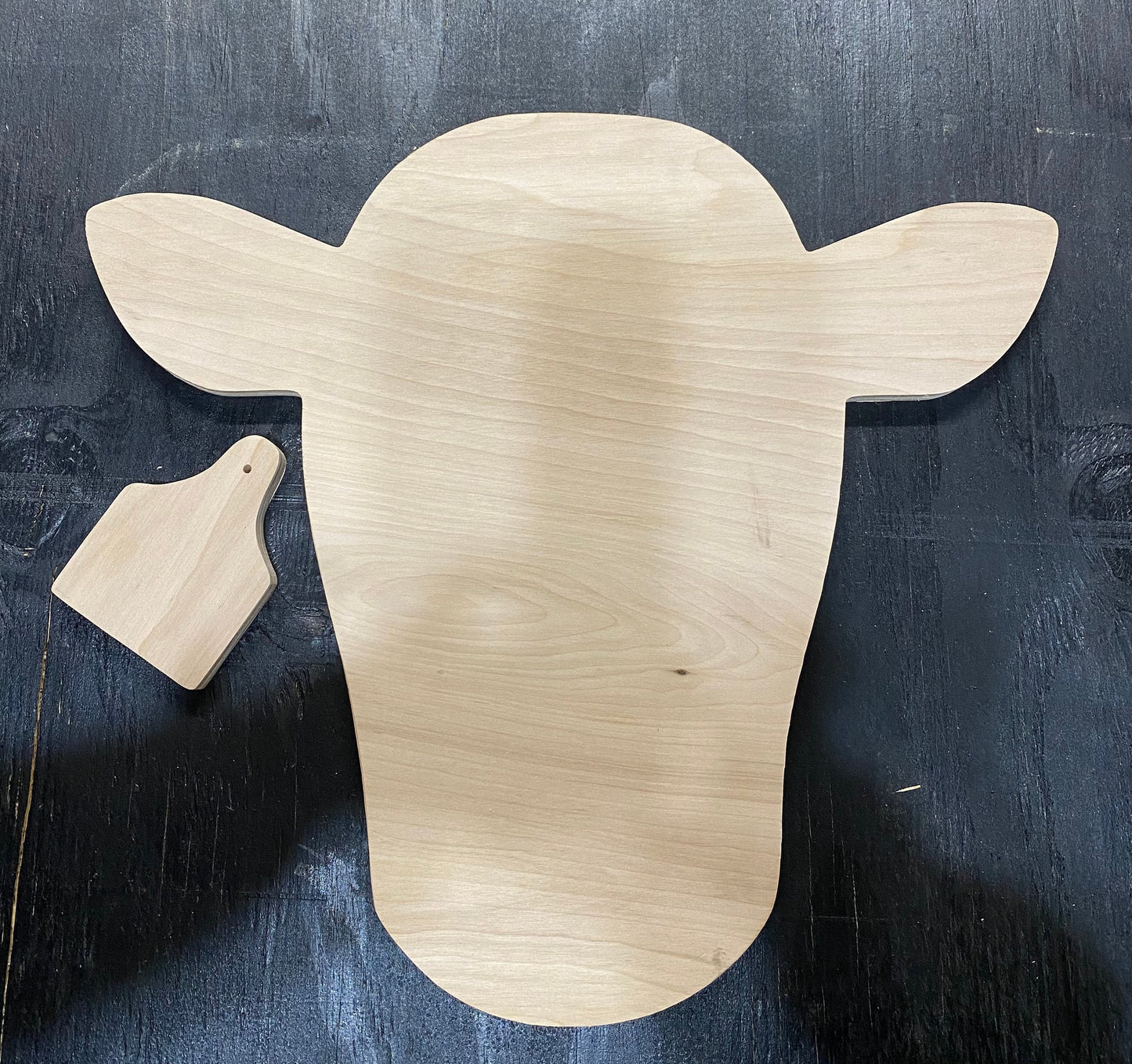 15'' Cow and Tag Wood Cut Out