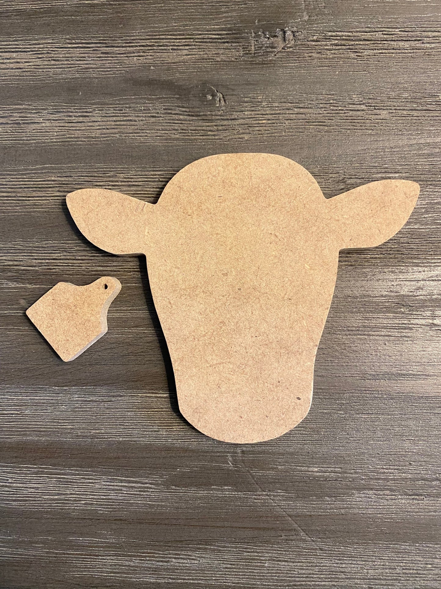 1/4'' MDF Cow and Tag Charm