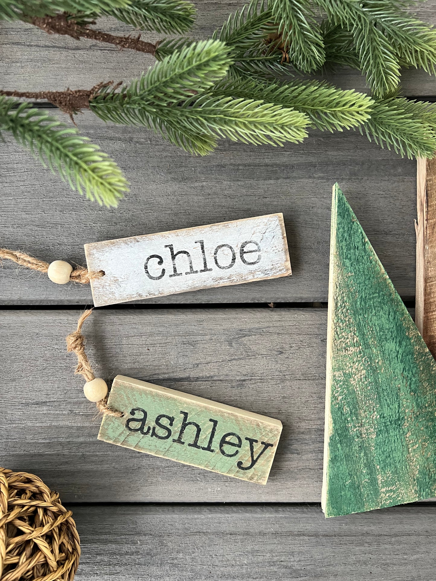 Personalized Rustic Ornaments